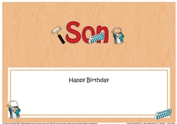 Large DL Happy Birthday SON insert with Decorating