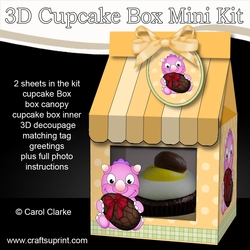 cup964109_359 - 3D Mini Milk Carton Cupcake Treat Box Mini Kit - Cute Little Teddy has a basket of Chocolate Easter Eggs