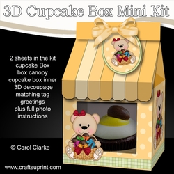 cup964109_359 - 3D Mini Milk Carton Cupcake Treat Box Mini Kit - Cute Little Teddy has a basket of Chocolate Easter Eggs