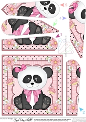 Cute Little Panda Bear Fan Pyramage Topper