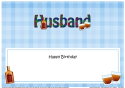 Large DL Happy Birthday HUSBAND insert with Tartan