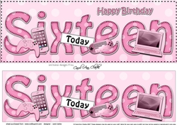 Large DL Happy Birthday SIXTEEN TODAY 3D decoupage