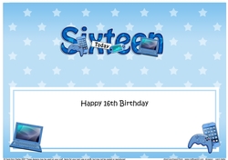 Large DL Happy Birthday SIXTEEN TODAY insert