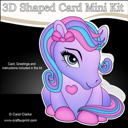 3D Shaped Card Mini Kit - Cute Little Pony Amethyst