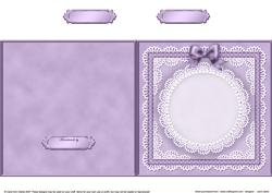 Square Pearls, Lace and Ribbon Plain Card Base Portrait Form