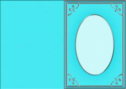 A5 'silver Metallic Frame' Card Front or Insert
