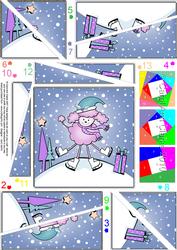 Cute Xmas Poodle Quick Card with Twisted Spiral Side Stacker