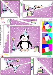 Xmas Penguin Quick Card with Twisted Spiral Side Stacker