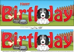 Large DL HAPPY BIRTHDAY 3D decoupage with Spinger Spaniel Dog