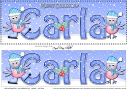 Large DL Merry Christmas CARLA 3D decoupage