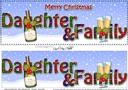 Large DL Merry Christmas DAUGHTER & FAMILY 3D decoupage with Champagne