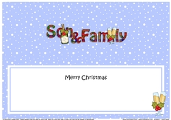 Large DL Merry Christmas SON & FAMILY insert with Champagne