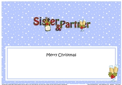 Large DL Merry Christmas SISTER & PARTNER insert with Champagne