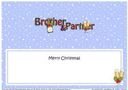Large DL Merry Christmas BOTHER & PARTNER insert with Champagne