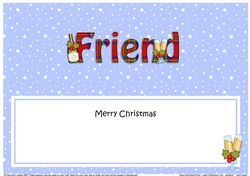 Large DL Merry Christmas FRIEND insert with Champagne