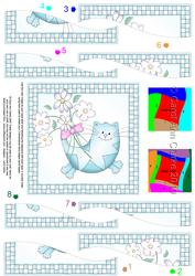 Cute Cat Card with Wavy Spiral Side Stacker