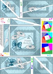 Daisies on Metallic Lace Twisted Spiral Side Stacker
