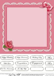 Just Roses Matching 8 x 8 Insert Panel and Greetings