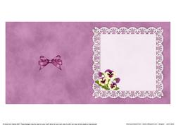 Pansy on Butterfly Lace Matching Insert Square Portrait