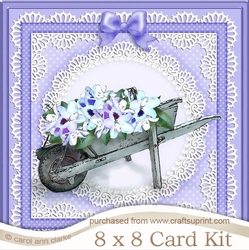 8 x 8 Flower Filled Wheelbarrow Kit with 3d Decoupage