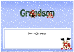 Large DL Merry Christmas GRANDSON insert