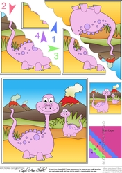 Cute Dinosaur Scalloped Corner Stacker