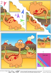 Cute Dinosaur Scalloped Corner Stacker