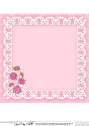 8x8 A Touch of Elegance Flowers Pearls Lace & Butterflies matching insert