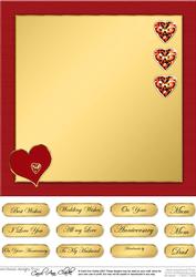 Elegant Hearts Matching 8 x 8 Insert Panel and Greetings