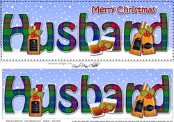 Large DL Merry Christmas HUSBAND 3D decoupage