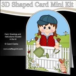 3D Shaped Card Kit - In the Garden - Young Girl