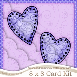 8 x 8 Funky Hearts Mini Kit with Scalloped Corners