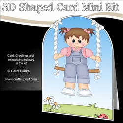 3D Shaped Card  Kit - Swinging High - Toddler Girl