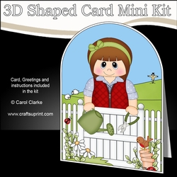 3D Shaped Card  Kit - In the Garden - Young Lady