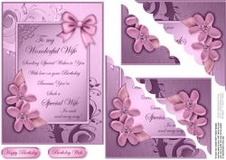 Metallic Birthday Greeting Quick Card Corner Side Stacker