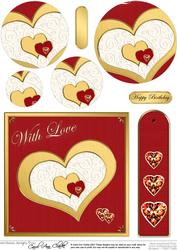 Elegant Hearts Quick Card with Circle Pyramage