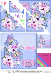 Birthday Butterflies and Flowers Birdcage Scalloped Corner Stacker