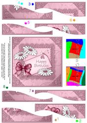 Daisy on Metallic Lace Quick Card Wavy Spiral Side Stacker