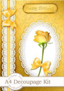 A4 Rose, Lace and Pearls 3D Decoupage Kit