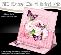 3D Easel Card Mini Kit - A Touch of Elegance - Flowers Lace, Butterflies & Pearls