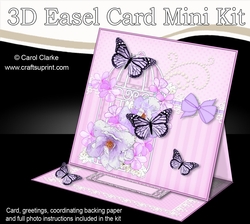 3D Easel Card Mini Kit - Pretty Floral Birdcage with Butterflies