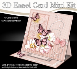 3D Easel Card Mini Kit - A Touch of Elegance - Flowers Lace, butterflies & Pearls