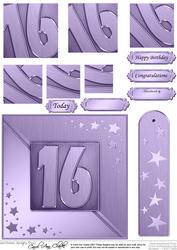 16th Metallic Age Quick Card with Twisted Pyramage