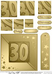 30th Metallic Age Quick Card with Twisted Pyramage