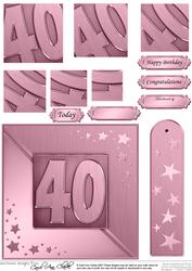 40th Metallic Age Quick Card with Twisted Pyramage