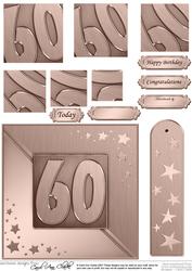 60th Metallic Age Quick Card with Twisted Pyramage