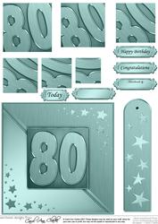 80th Metallic Age Quick Card with Twisted Pyramage