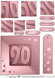 90th Metallic Age Quick Card with Twisted Pyramage