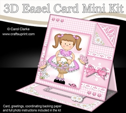 3D Easel Card Mini Kit - Pretty in Pink - Cute Girlz