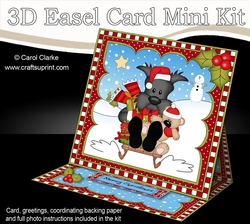3D Easel Card Mini Kit - Little Scottie Dog
